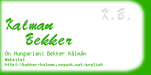 kalman bekker business card