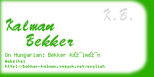 kalman bekker business card